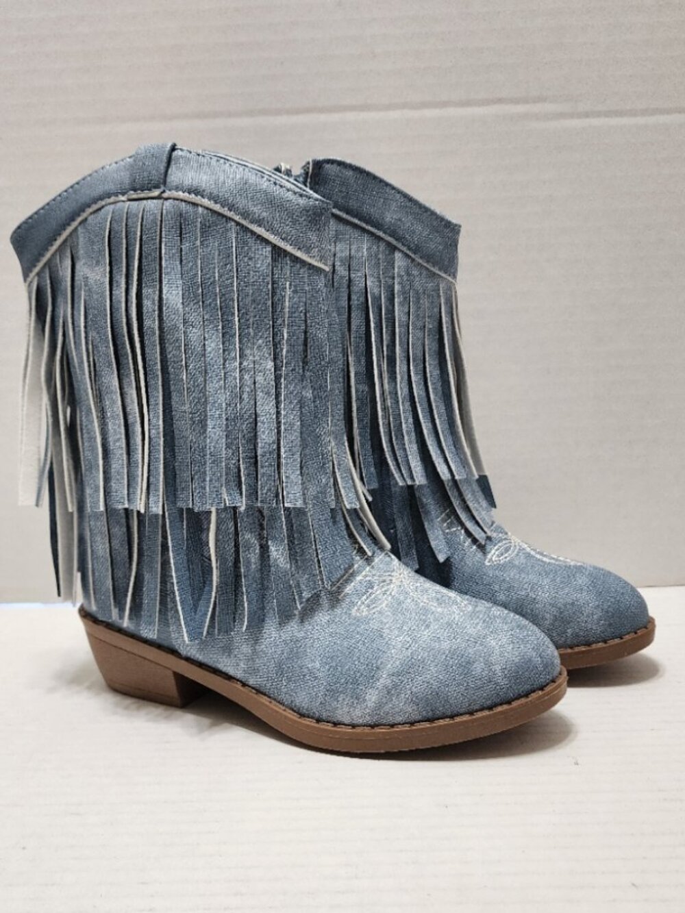 New Pawz Western Fringe Boots - Blue - Girls Size 1